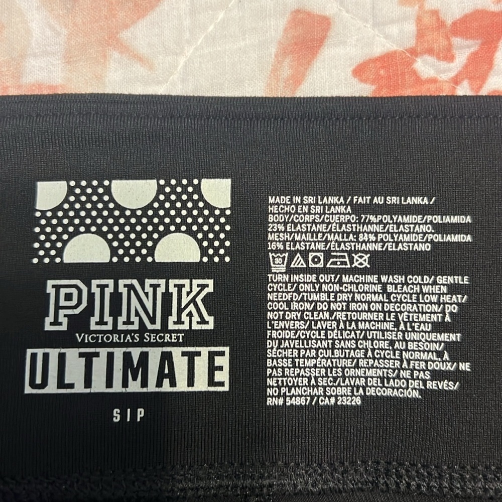 Pink Victoria’s Secret, Ultimate Black Leggings, Sz S Zippers on ankles, GUC - Picture 8 of 12